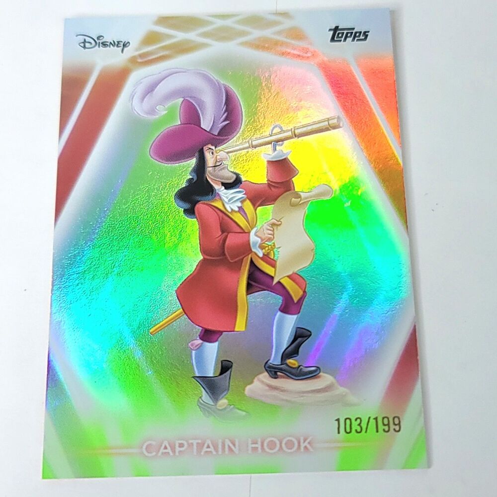 Captain Hook Topps 2026 Disney Neon Holo Parallel Refractor Limited 103/199